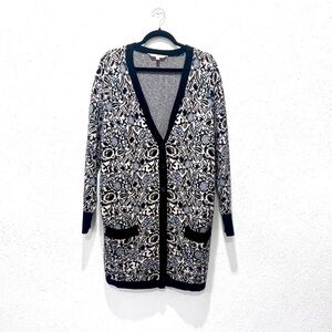 Sophie Theallet Black and Cream Cardigan Sweater 22/24